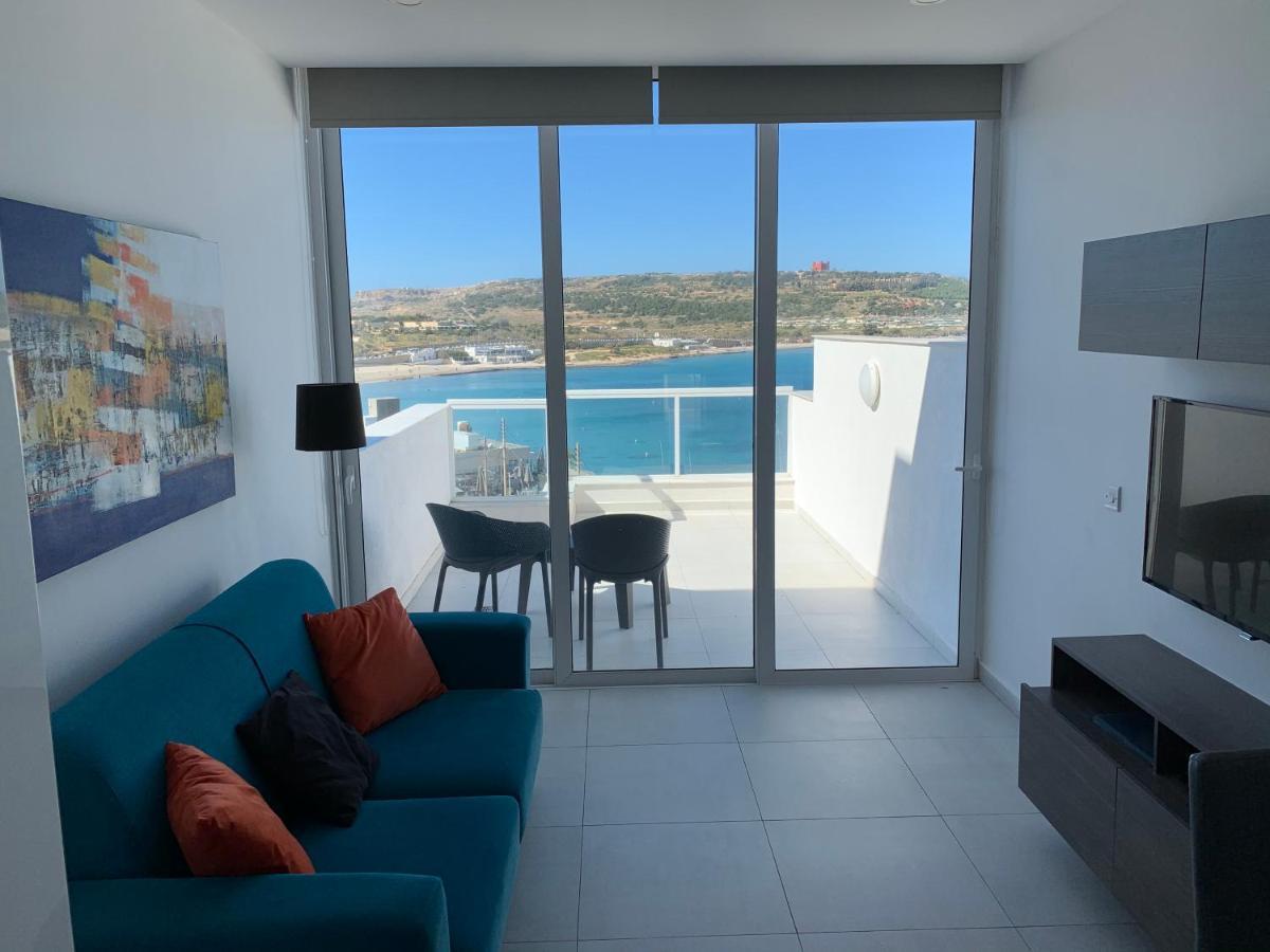 Апартаменты Sea View Penthouse Mellieha Bay Экстерьер фото